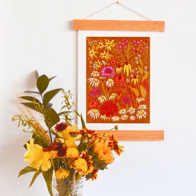 Marigolds And Rudbeckia 8x10 Print