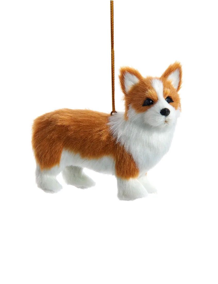 Furry Corgi Dog Ornament