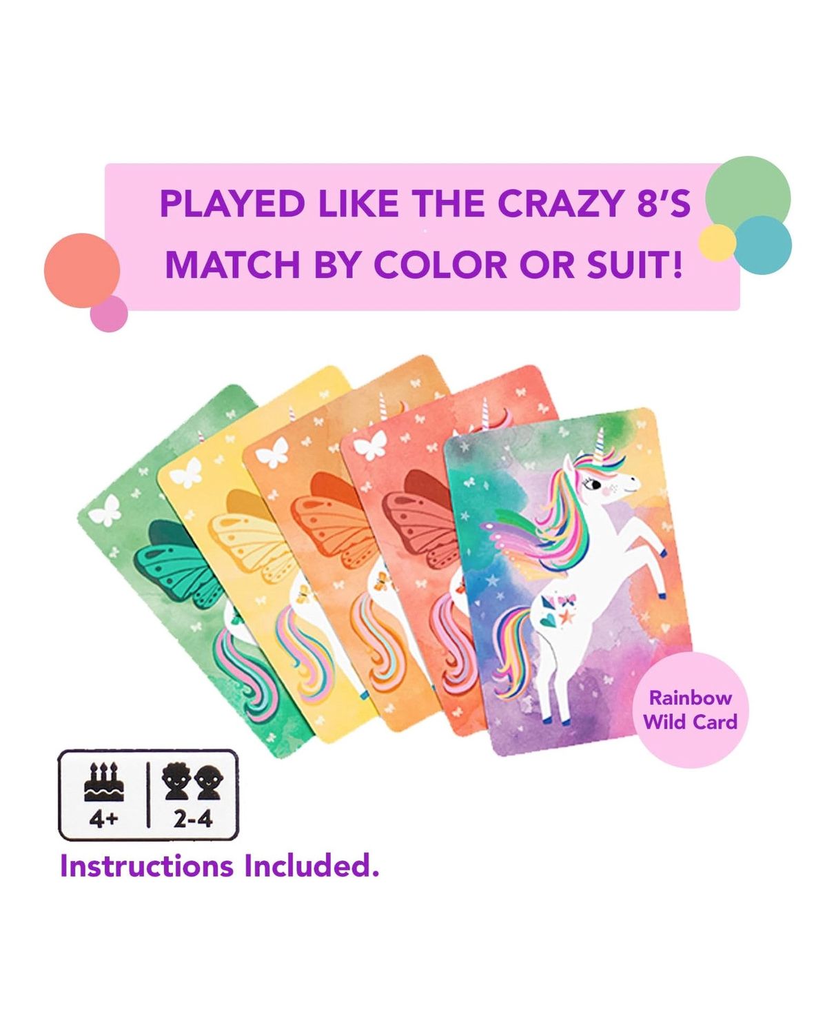 Wild Unicorn Crazy 8's Card Game