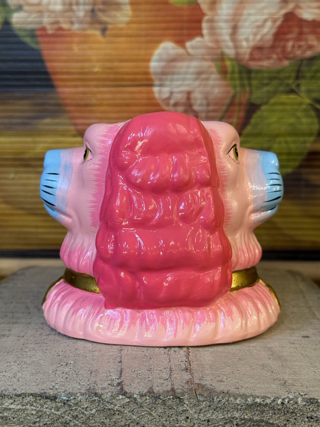 Staffordshire Pink Dog Vase