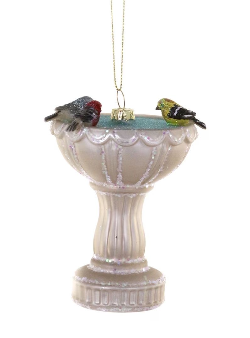 Bird Bath Glass Ornament