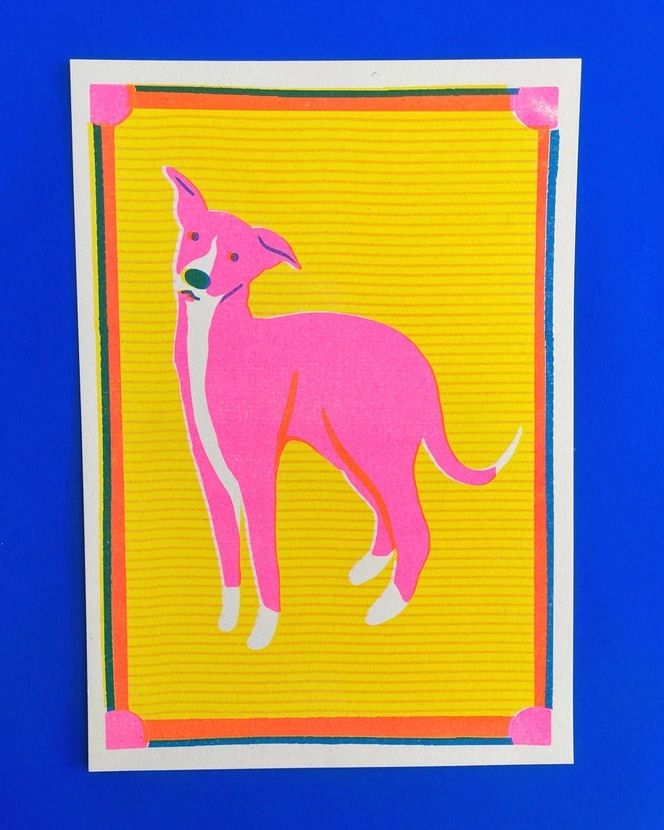 Whippet Mini A5 Risograph Print