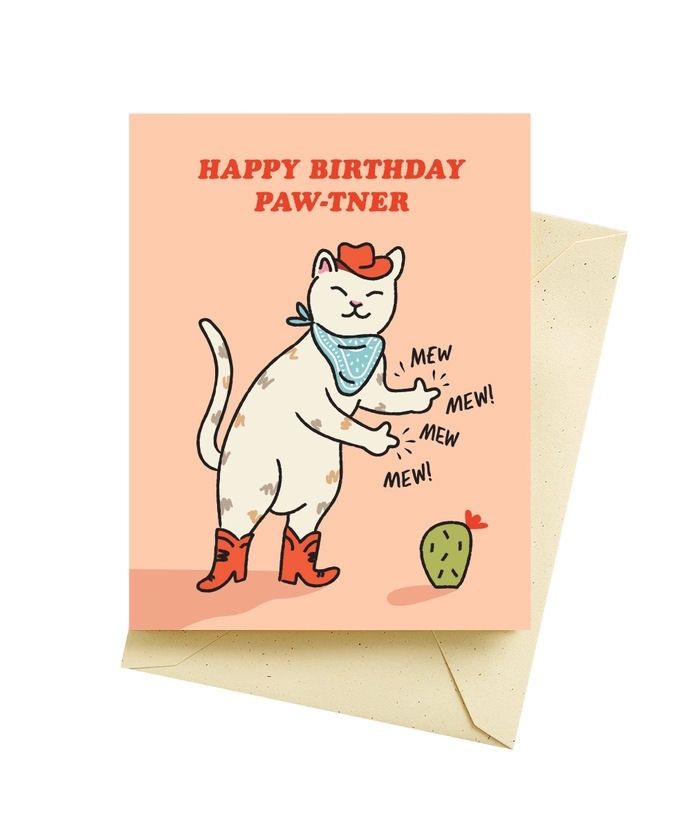 Happy Birthday Paw-tner Card