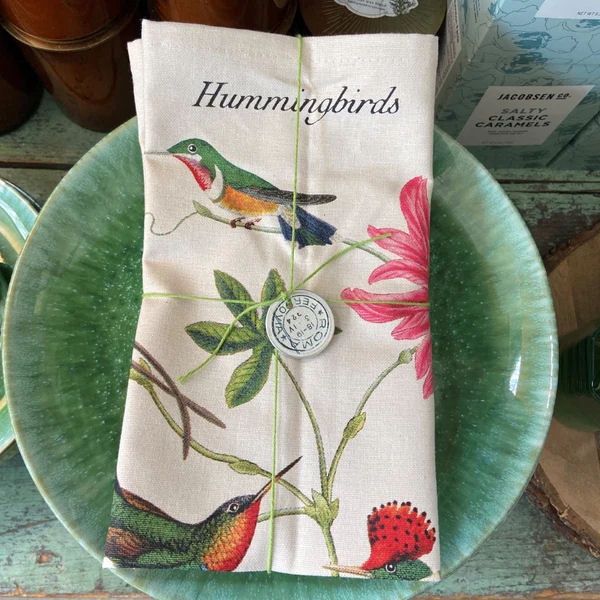 Set Of Four Hummingbird Cloth Napkins
