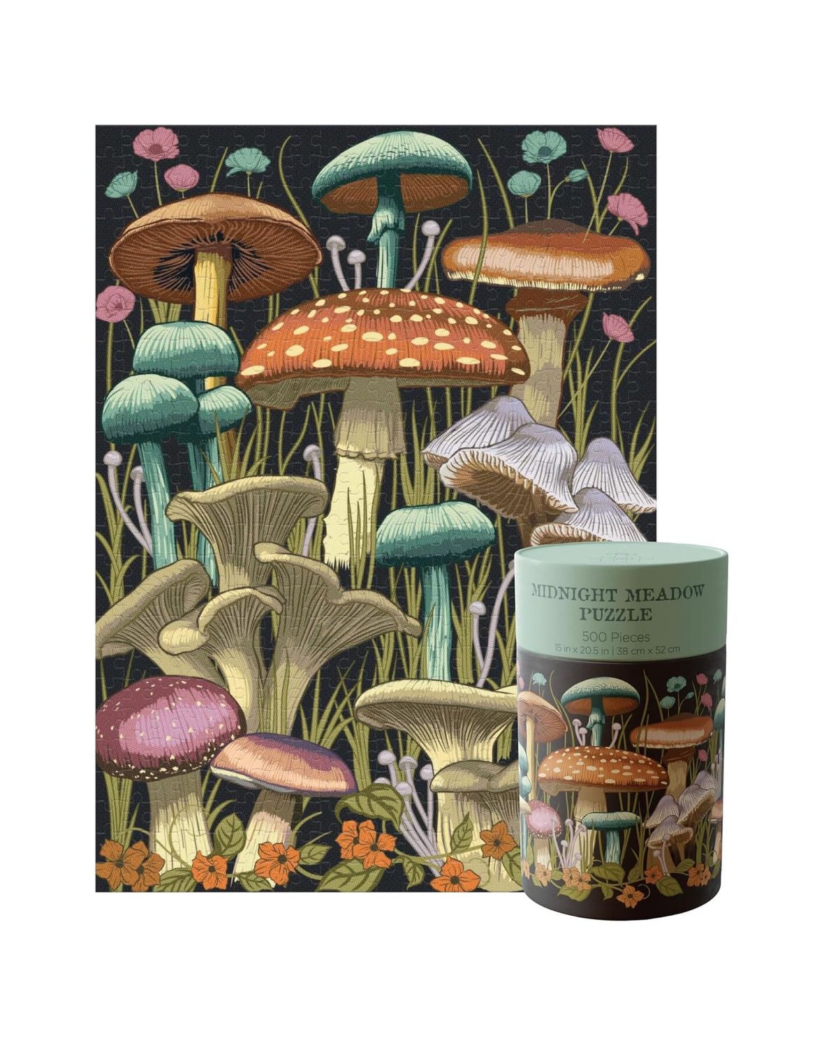 Midnight Meadow Mushroom 500 Piece Puzzle