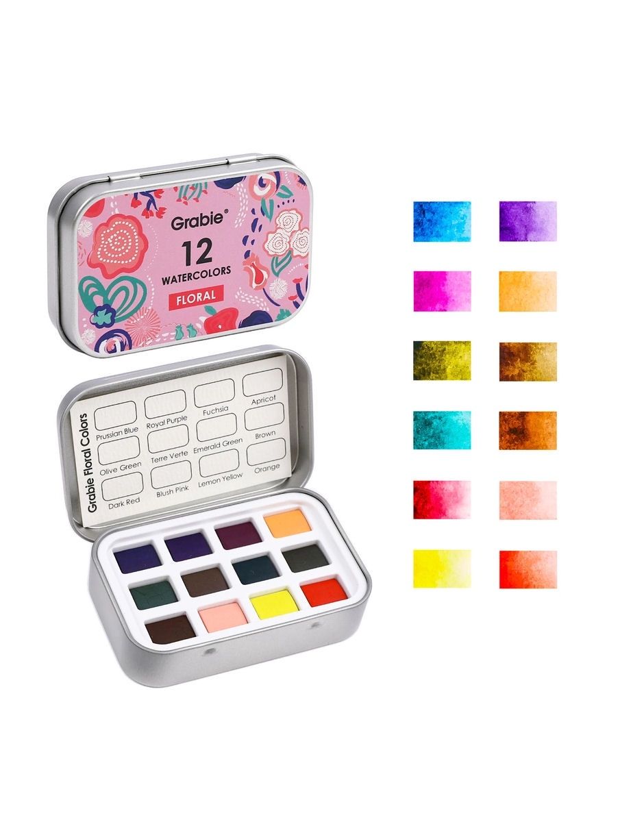 Floral Colors Watercolor Pocket Set Of 12