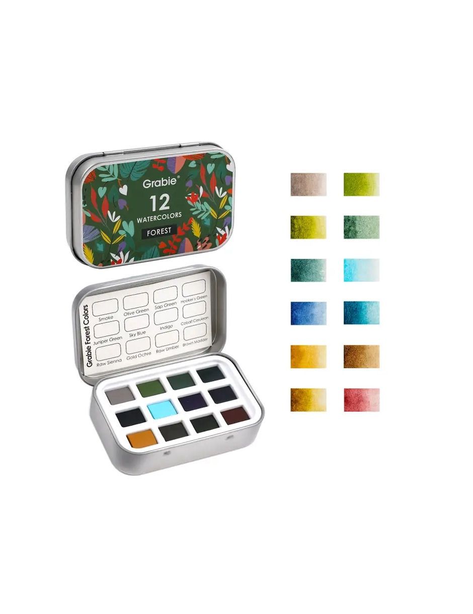 Forest Animals Watercolor Pocket Set Of 12