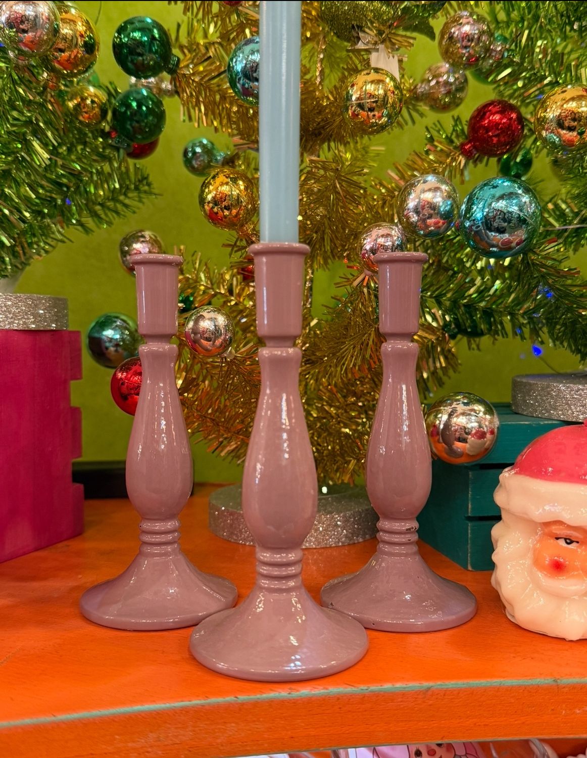 Cast Iron Taper Candle Holder - Lilac