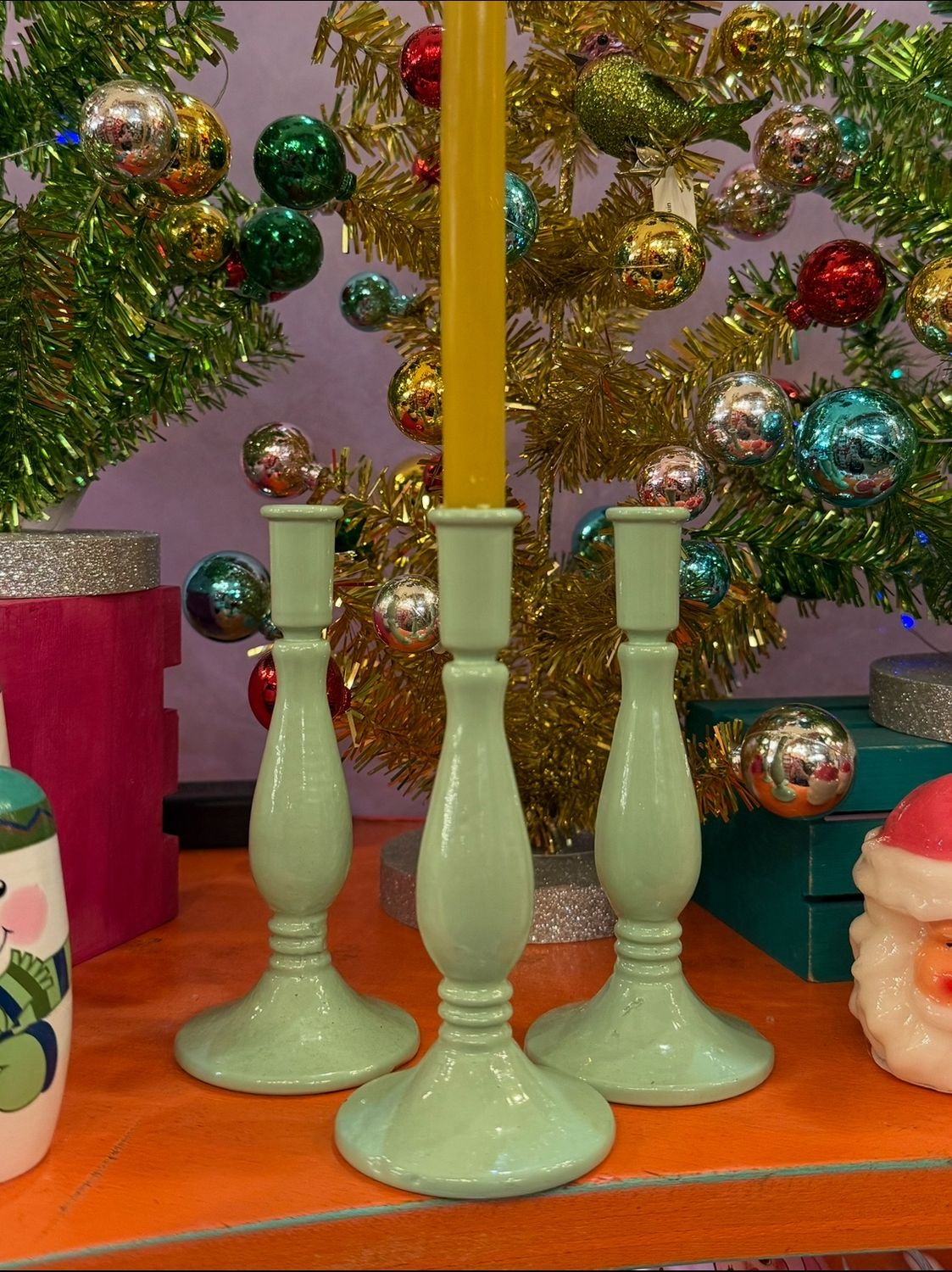 Cast Iron Taper Candle Holder - Mint