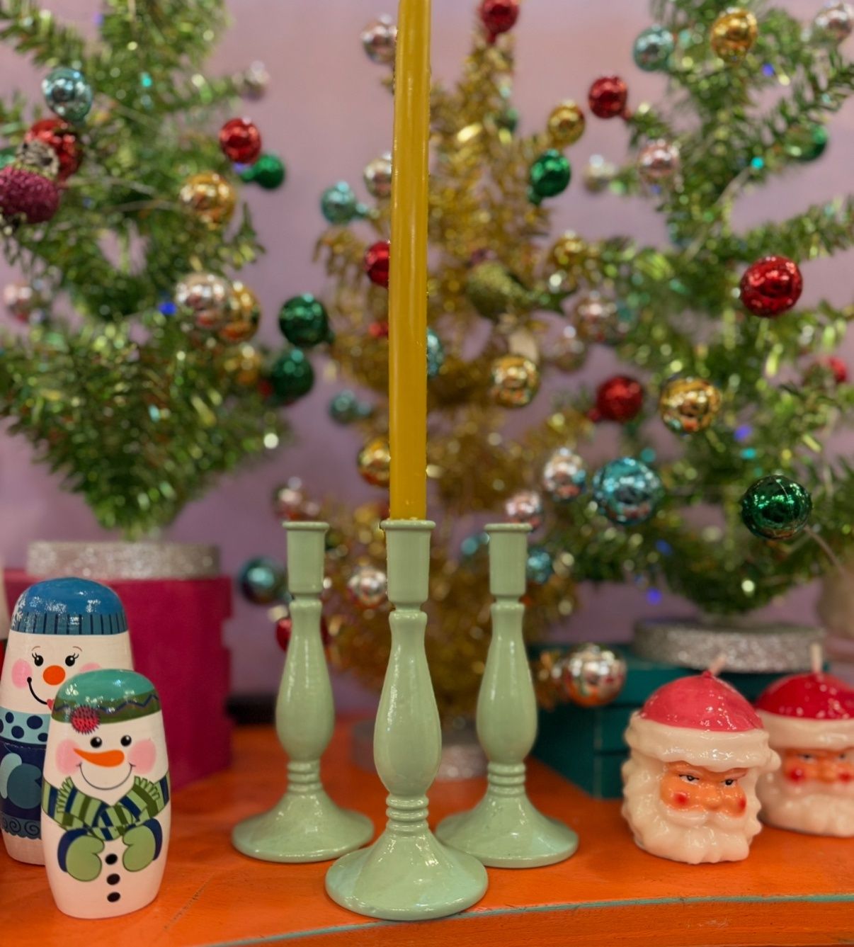 Cast Iron Taper Candle Holder - Mint