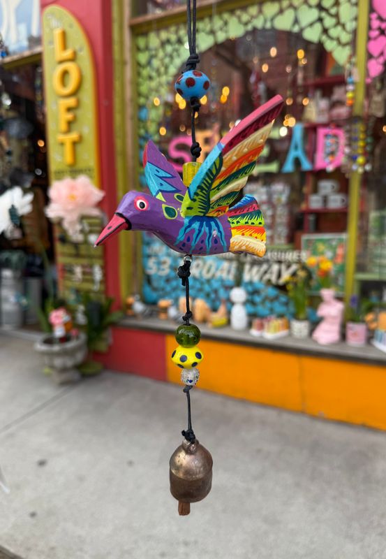 Driftwood, Glass And Painted Wood Chimes