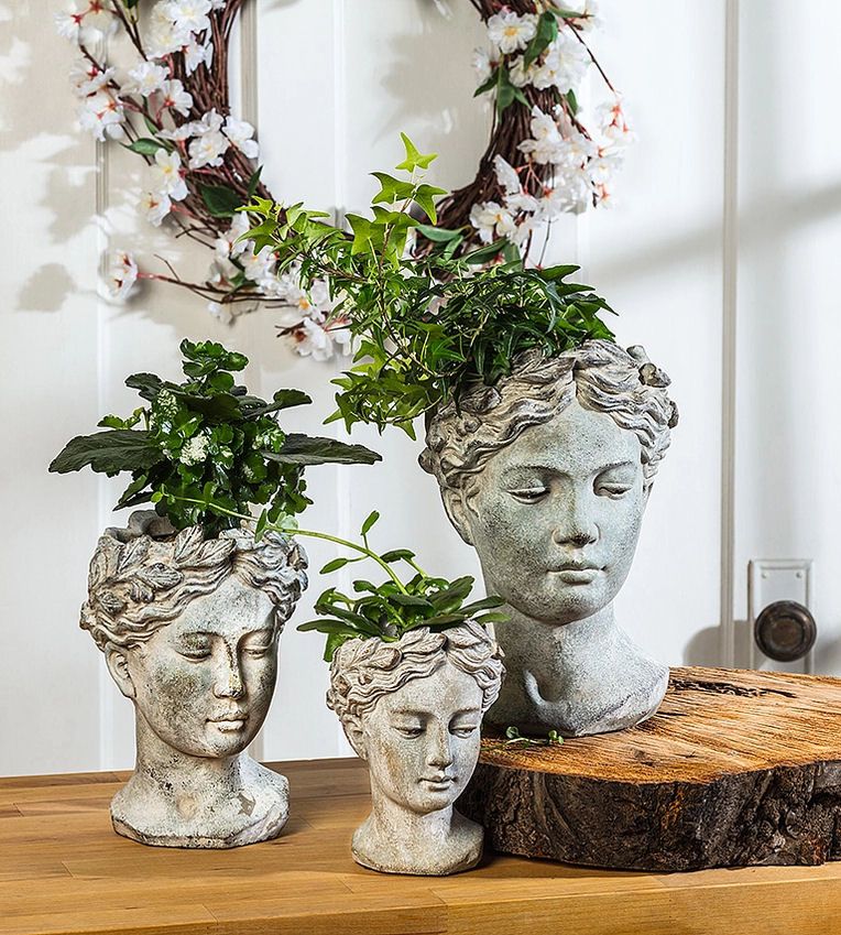Extra Small Woman Head Goddess Planter