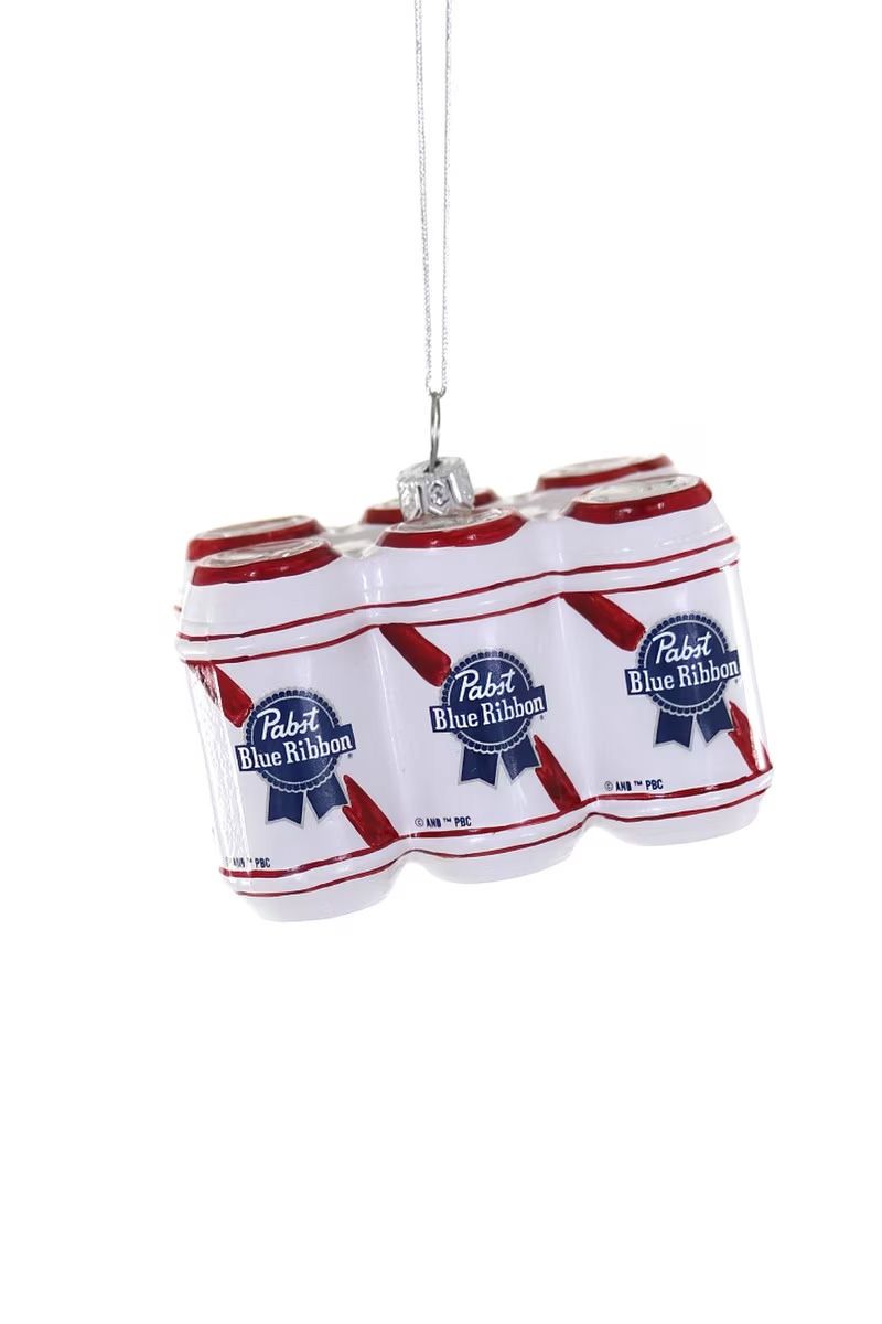 PBR Six Pack Glass Ornament