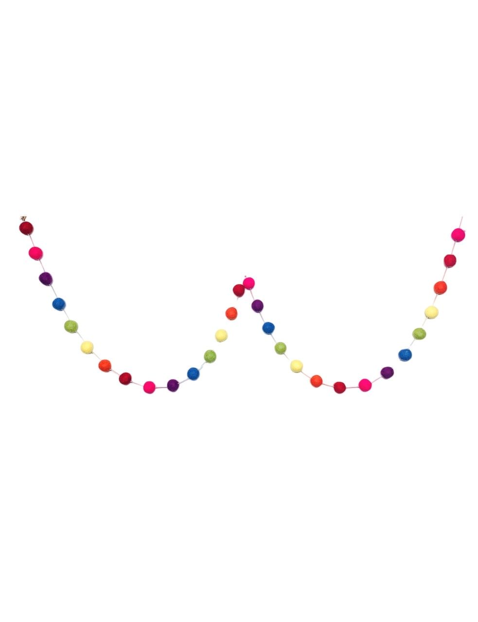 Rainbow Felt Pompom Garland