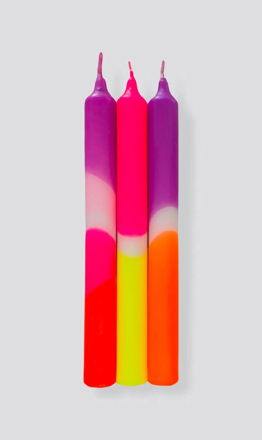 Dip Dye Neon Pink Infusion Taper Candles