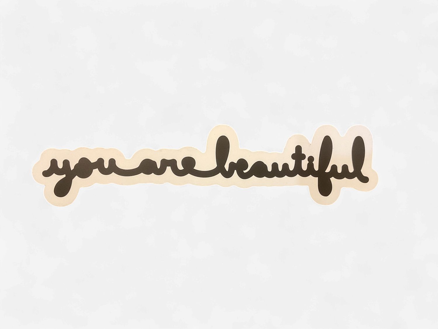 You Are Beautiful Cursive Car Magnet White