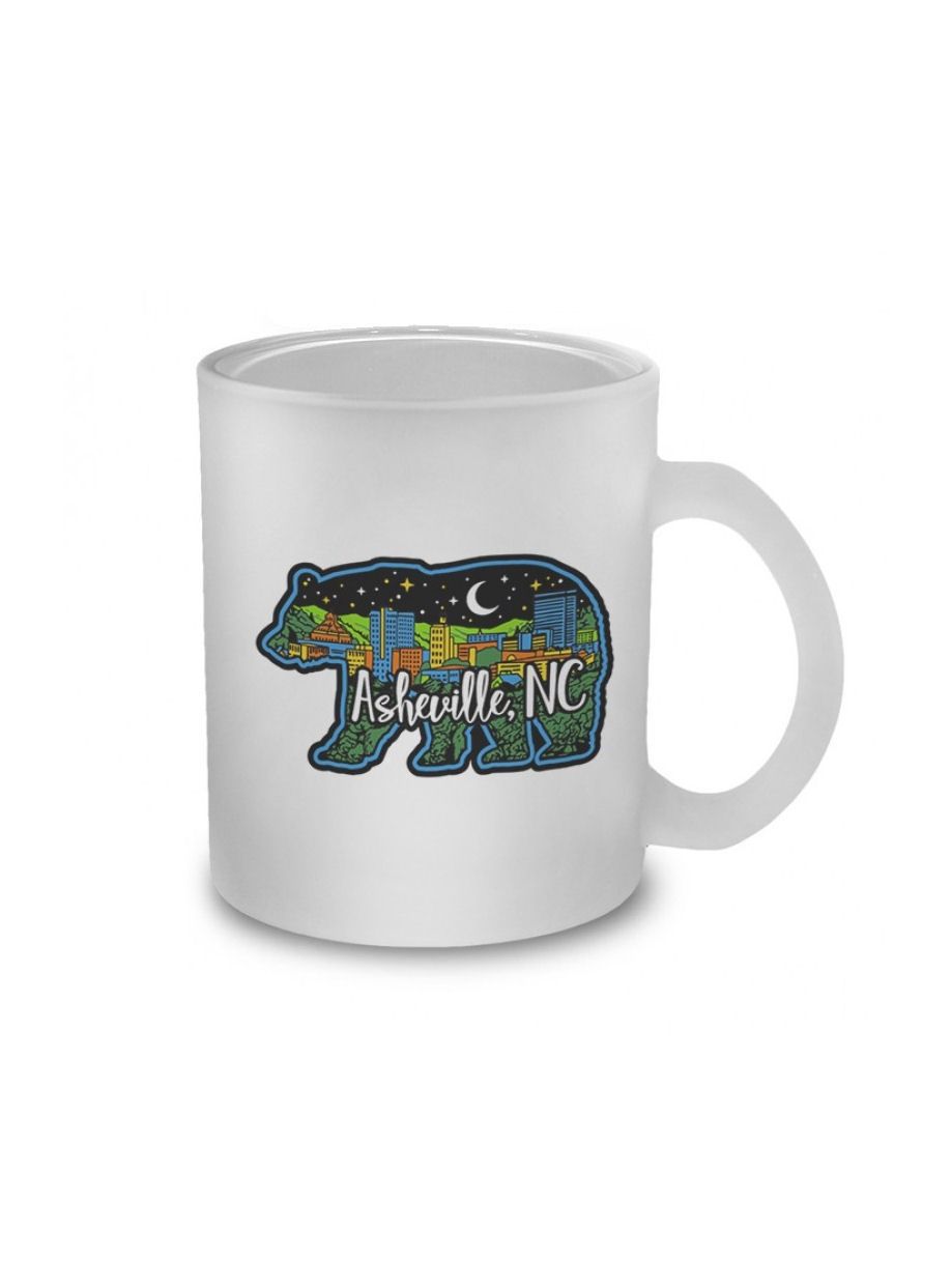 Asheville Frosted Glass Bear Night Sky Mug