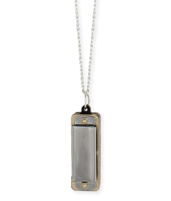 Silver Harmonica Necklace