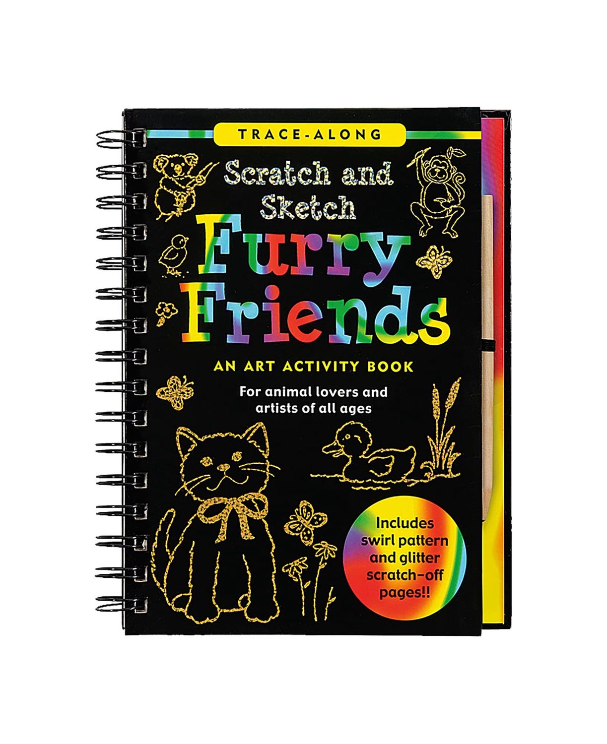 Scratch And Sketch Furry Friends Hardcover Spiral Book