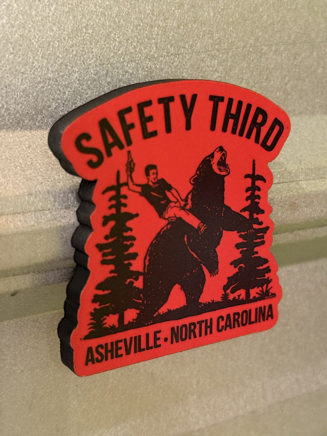 Safety Third Asheville North Carolina Red Magnet