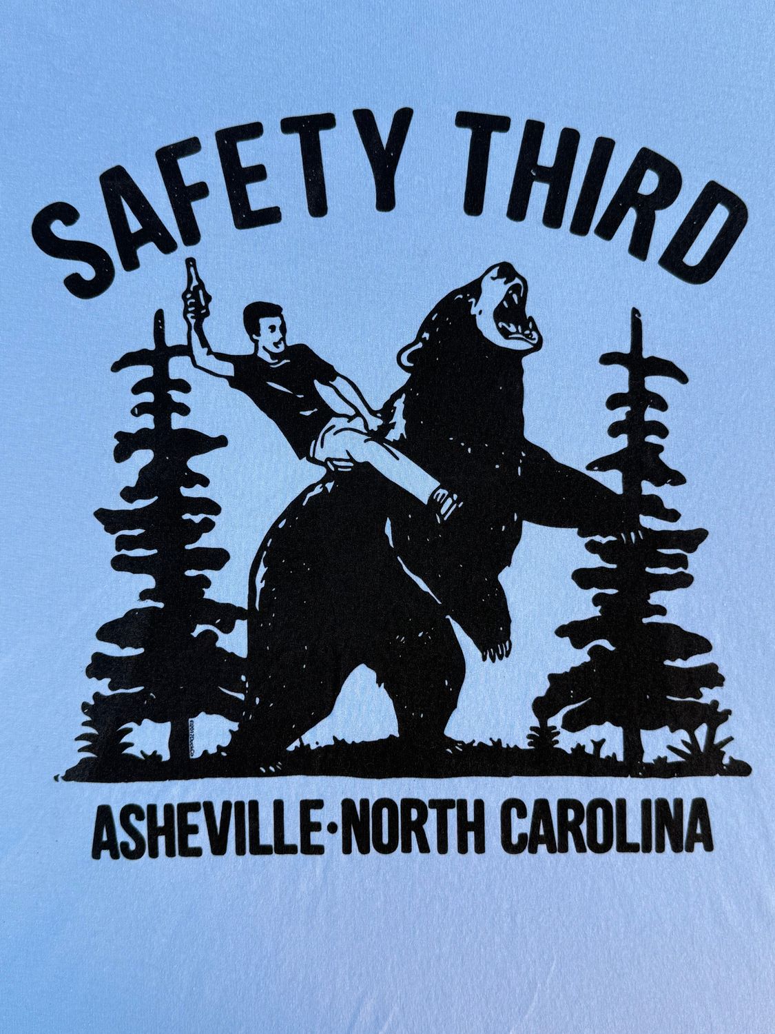 Safety Third Asheville, North Carolina Blue-Grey T-Shirt