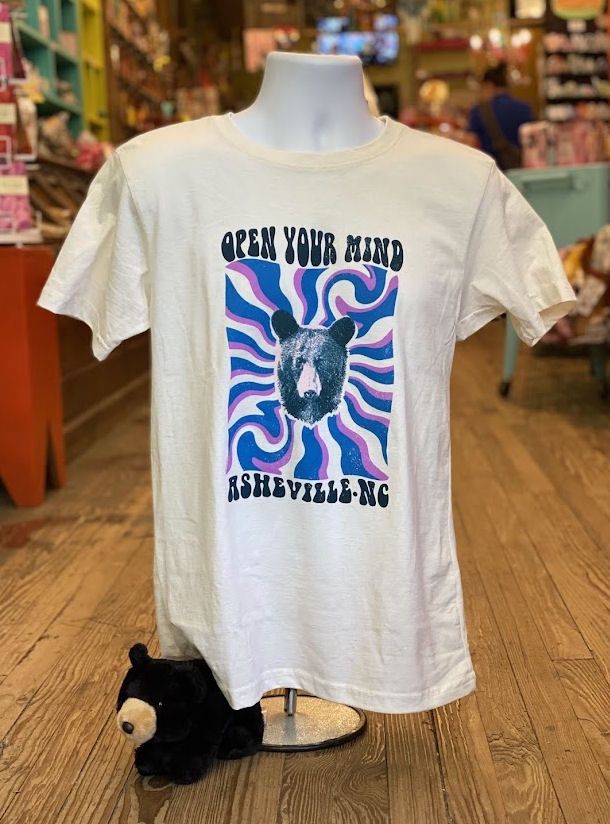 Open Your Mind Psychedelic Bear Asheville T-Shirt, Size: Small