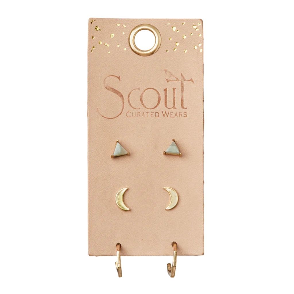 Labradorite Gold Ella Stud Trio Earrings