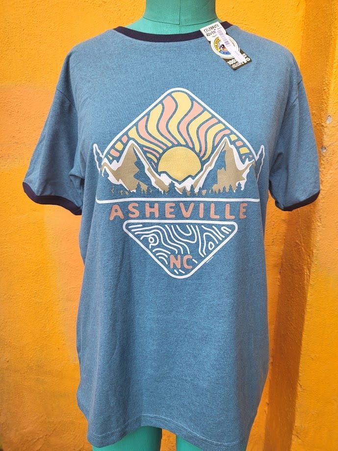 Topo Sun And Mountain Ringer Asheville T-Shirt, Size: Small