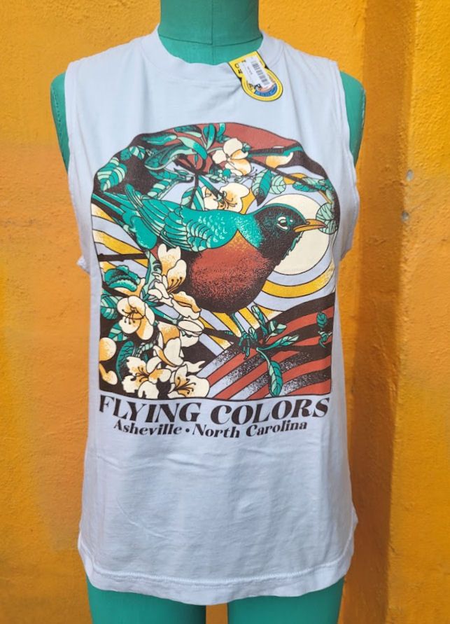 Robin Flying Colors Asheville North Carolina Tank Top, Size: Small