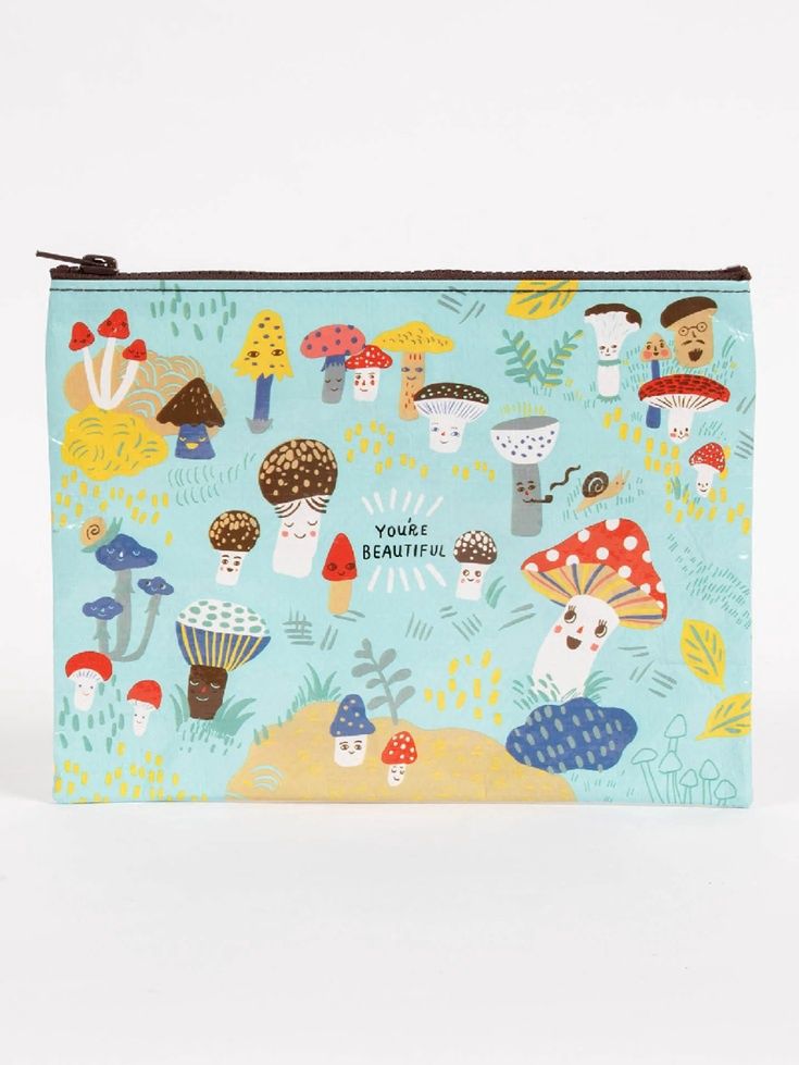 You're Beautiful Cute Lil Mushrooms Zipper Pouch