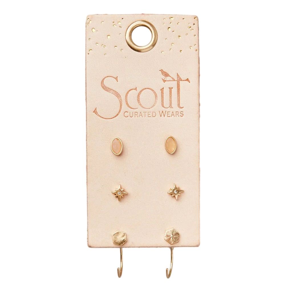 Sunstone Gold Gabby Stud Trio Earrings