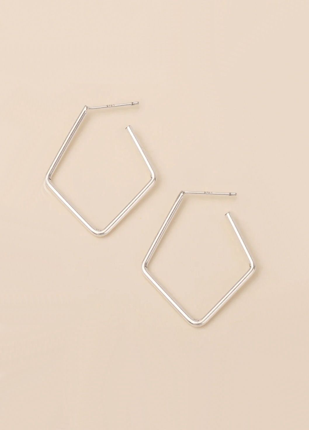 Orion Diamond Hoop Sterling Silver Earrings