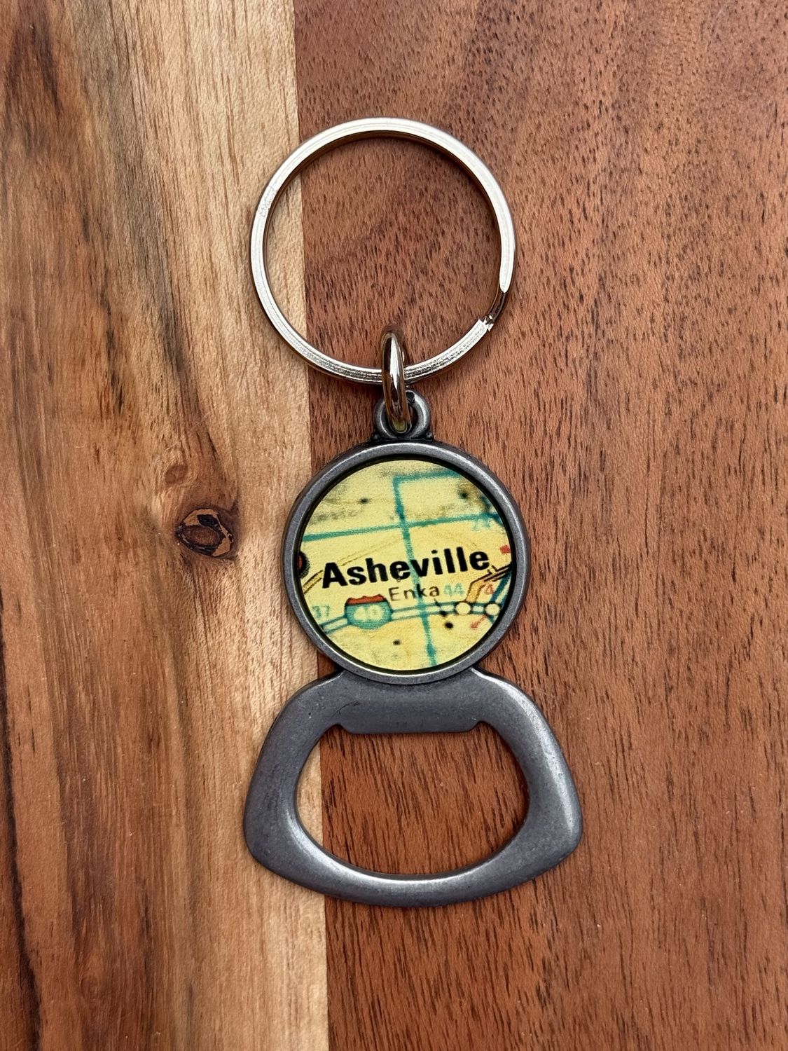 Asheville Map Bottle Opener Keychain
