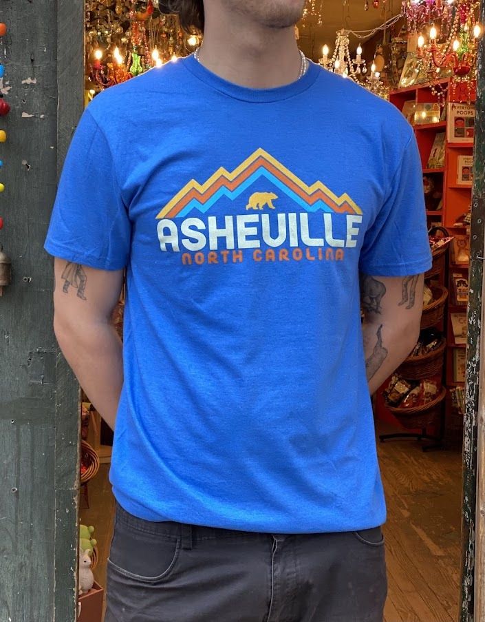 Icon Mountain Asheville North Carolina Blue T-Shirt, Size: Small