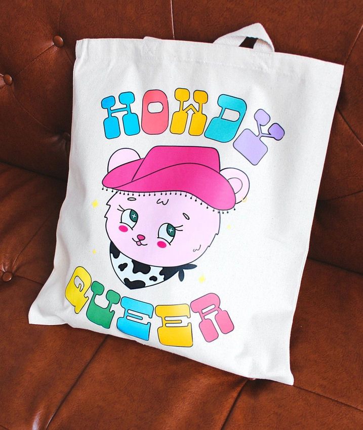 Howdy Queer Cowboy Canvas Tote Bag