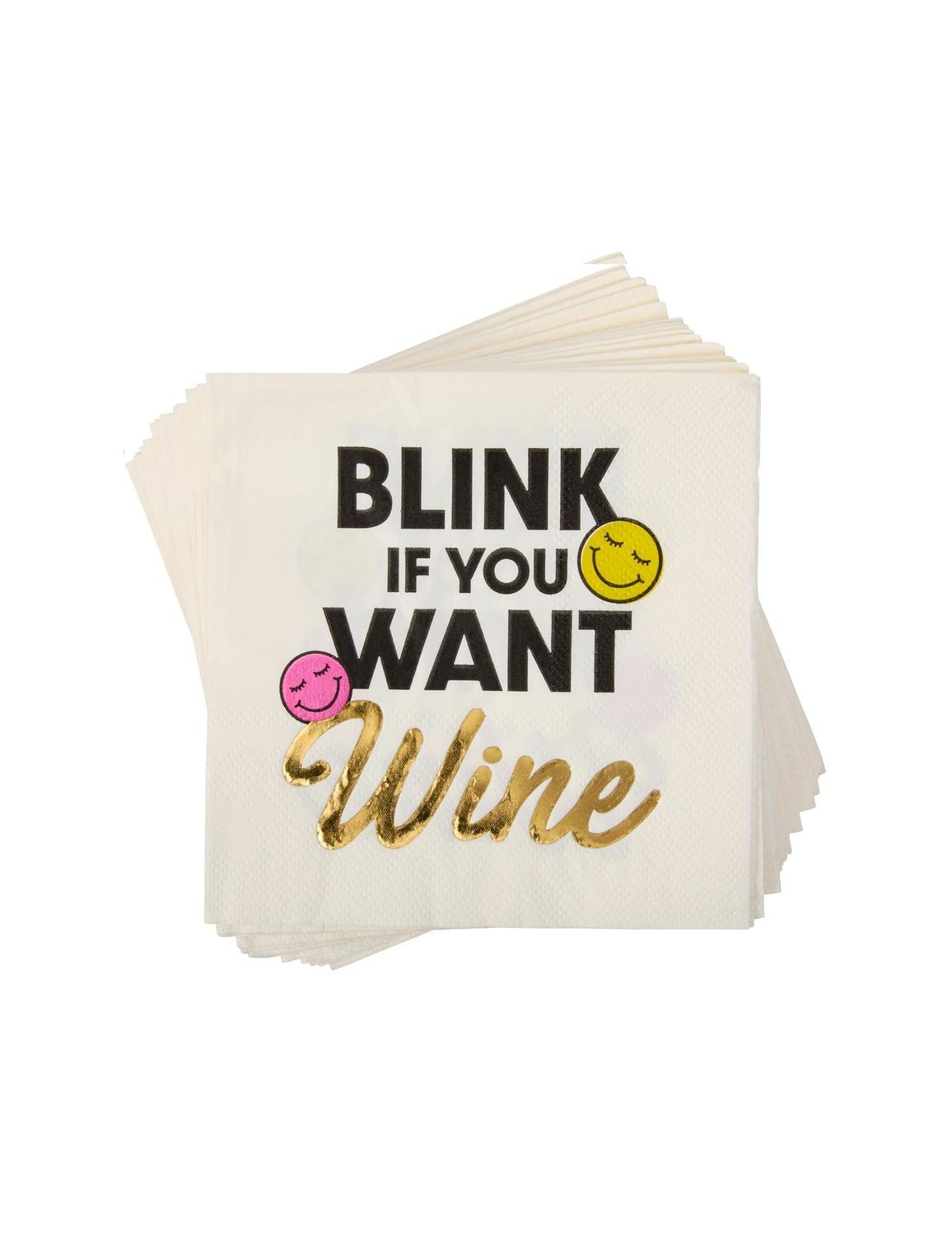 Blink If You Want Wine Smiley Beverage Napkins