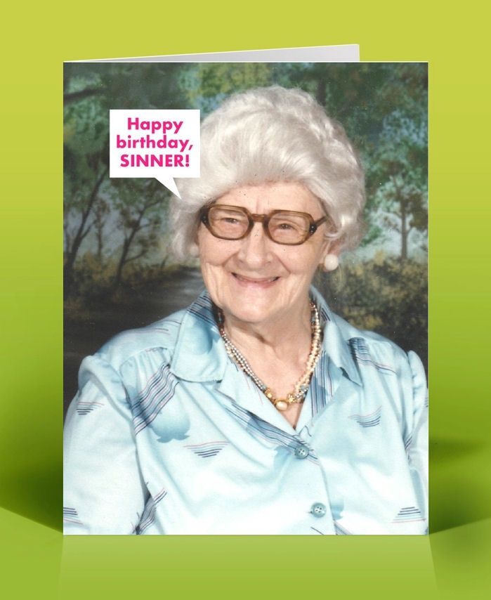 Happy Birthday Sinner Card