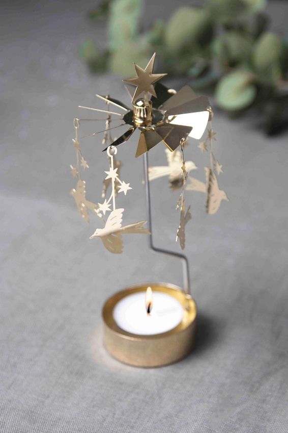 Gold Starling Rotary Candleholder