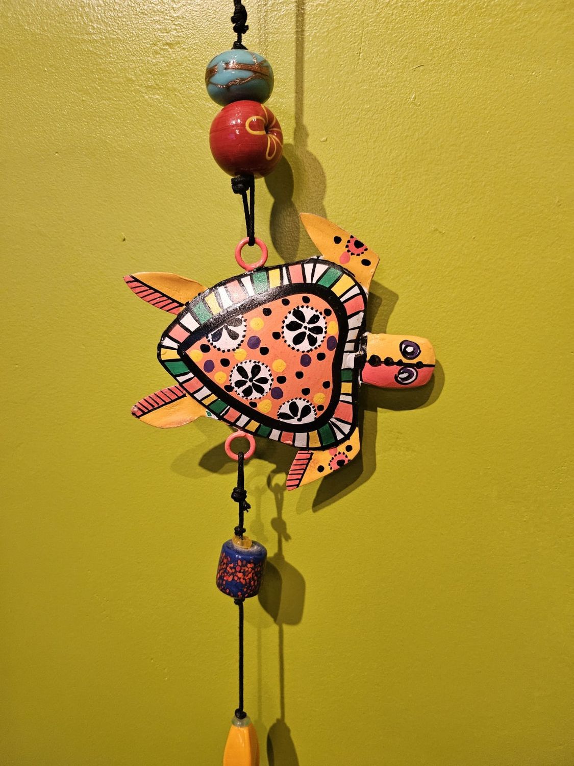 Colorful Turtle Painted Iron Beads And Bell