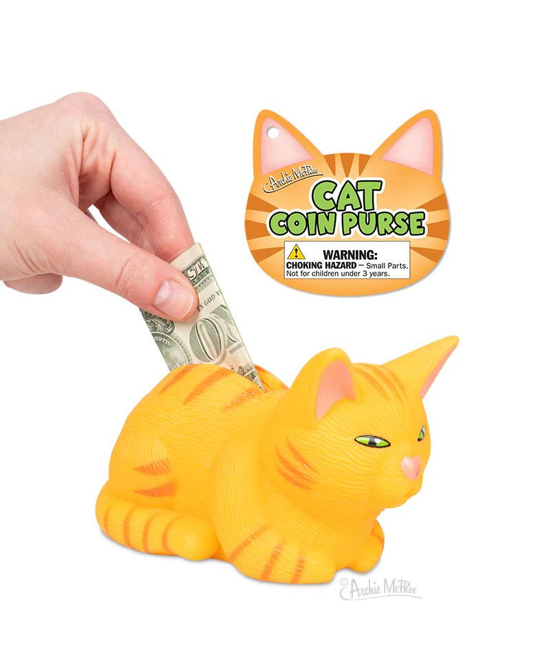 Orange Tabby Cat Rubber Coin Purse