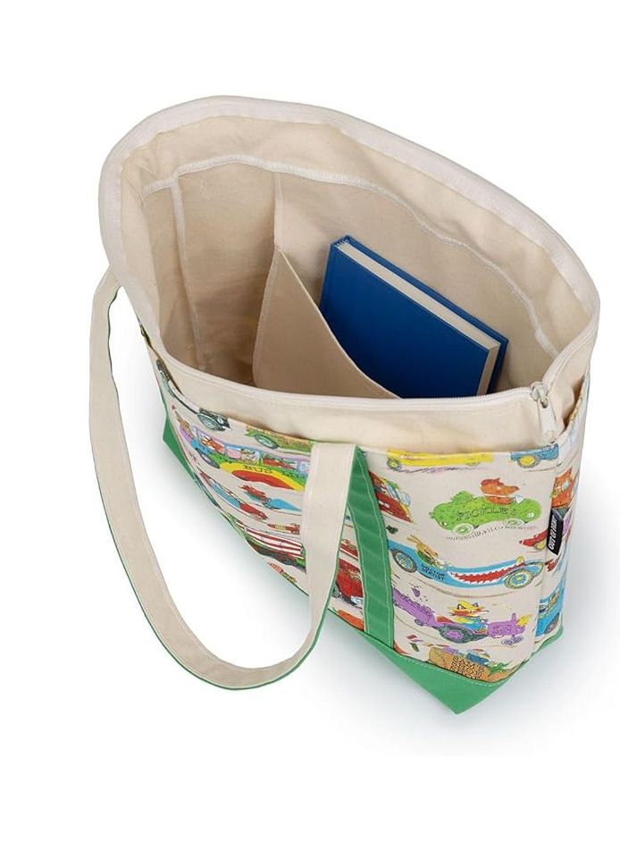 Richard Scarry’s Cars And Trucks And Things Large Zipper Tote Bag