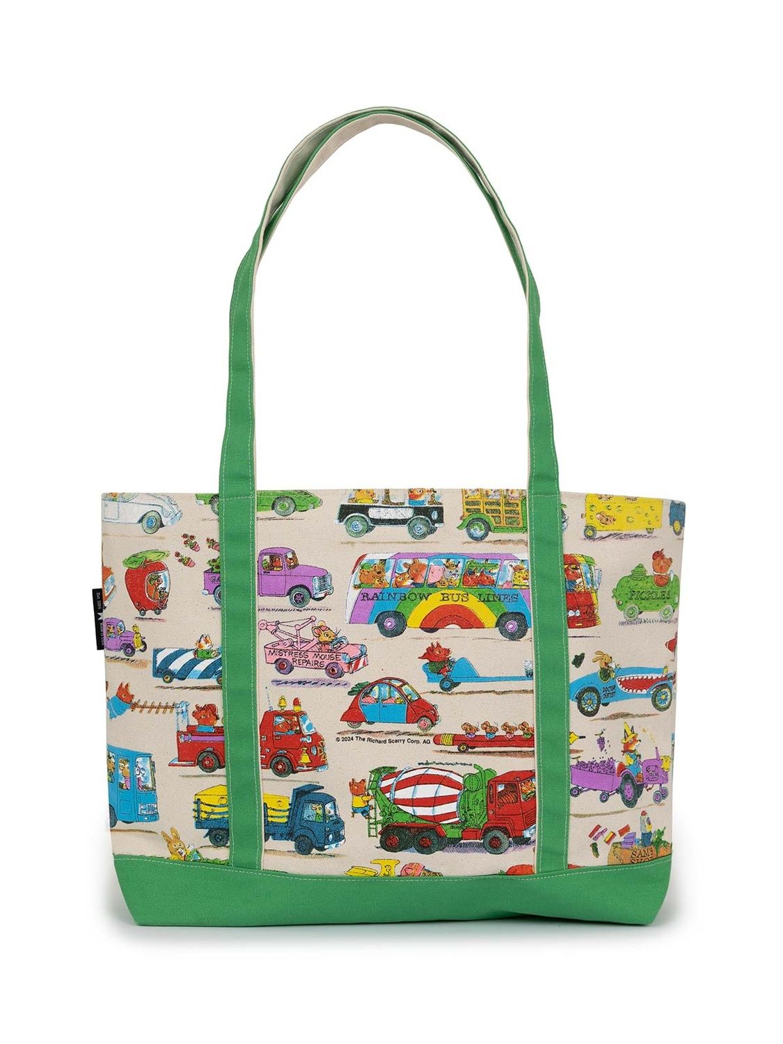 Richard Scarry’s Cars And Trucks And Things Large Zipper Tote Bag