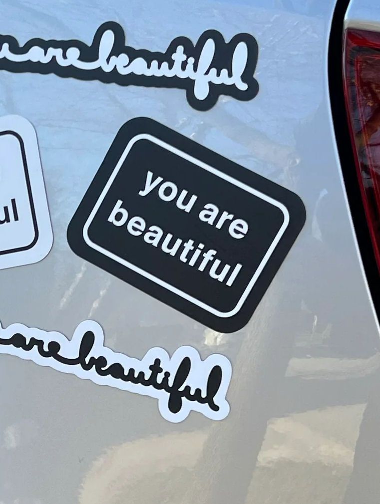 You Are Beautiful Rectangle Large Black Magnet