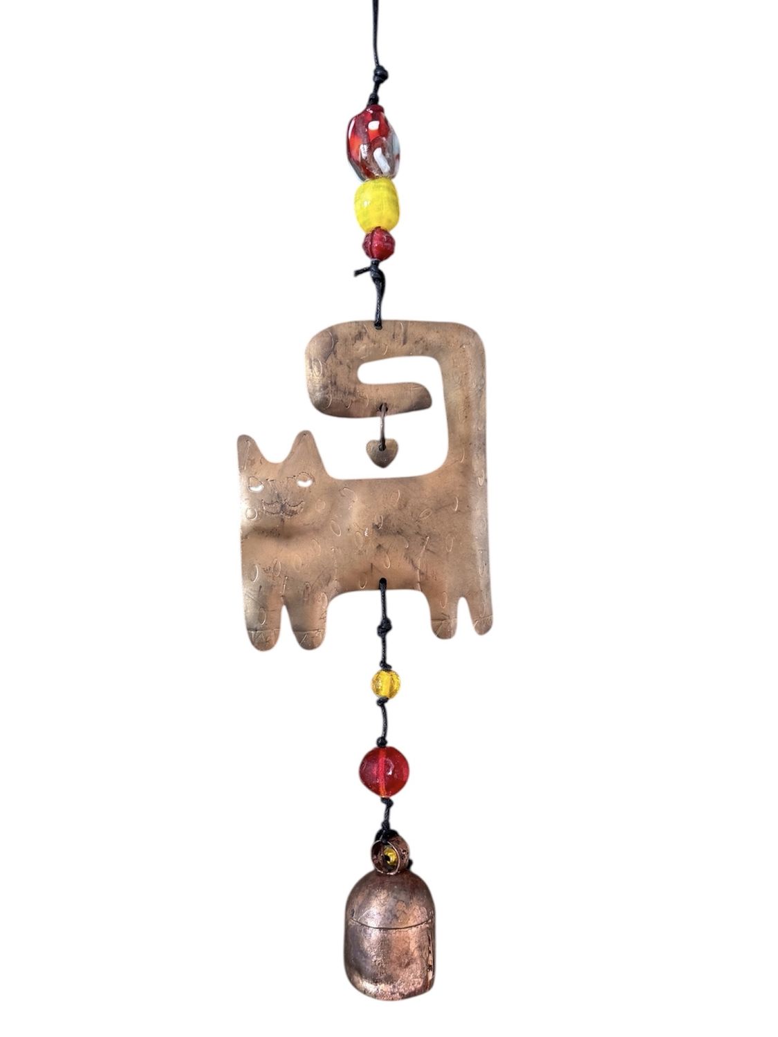 A Heart On The Cat's Tail Beads And Bell