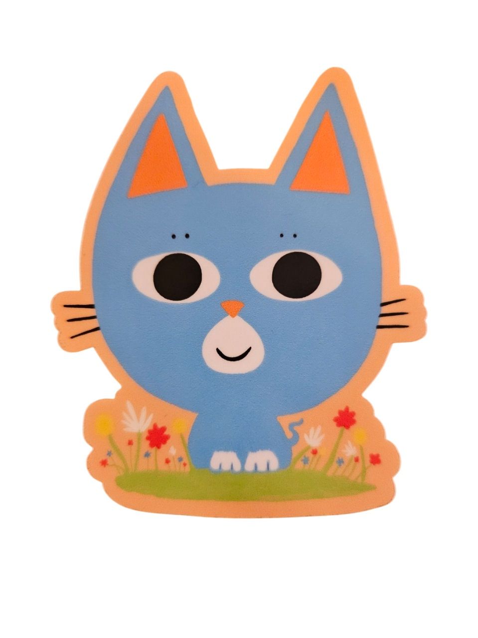 Blue Cat In Garden Sticker