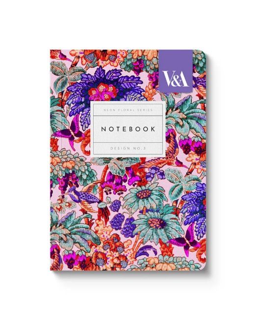 Neon Floral Coral Jungle Premium Paperback Notebook