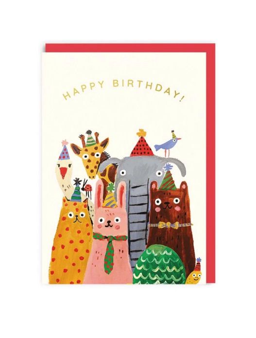 Happy Birthday Party Animal Group Card