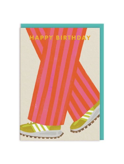 Stylish Walking Birthday Card