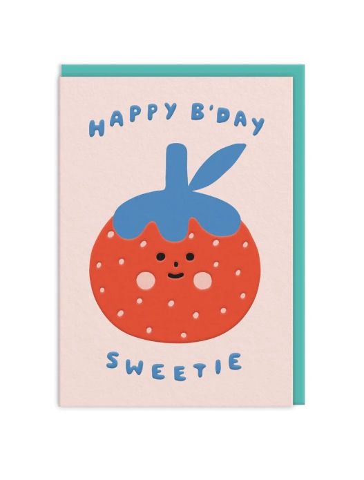 Happy B'Day Sweetie Strawberry Birthday Card