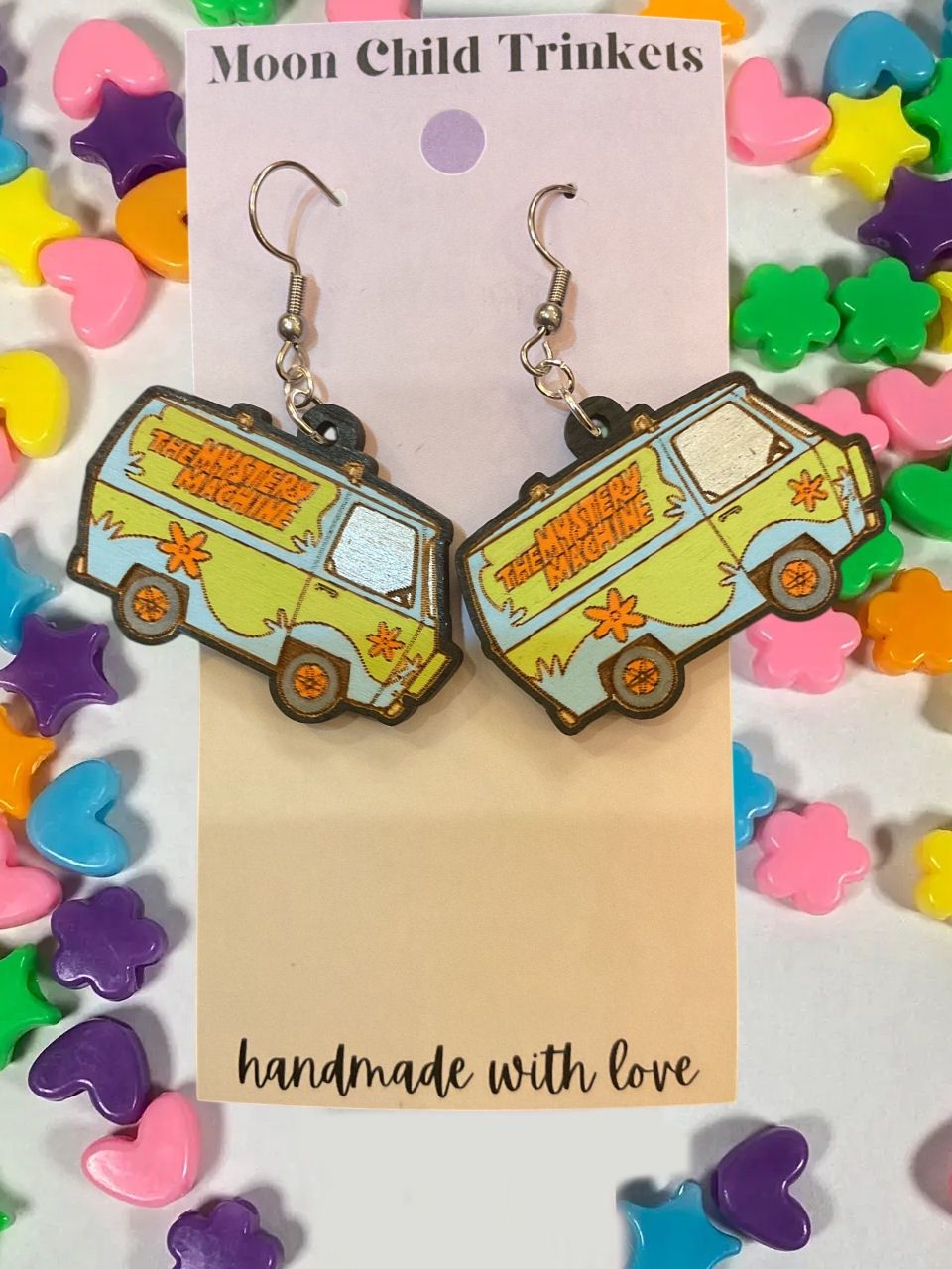 Scooby Doo Mystery Machine Wood Dangle Earrings